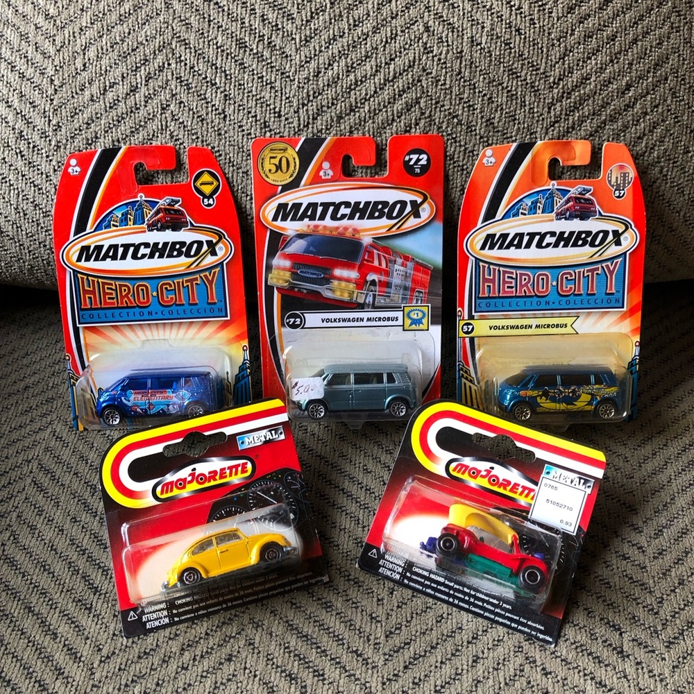 Bundle lot Matchbox & Majorette Volkswagen Microbus Van VW Beetle Dune buggy🩵